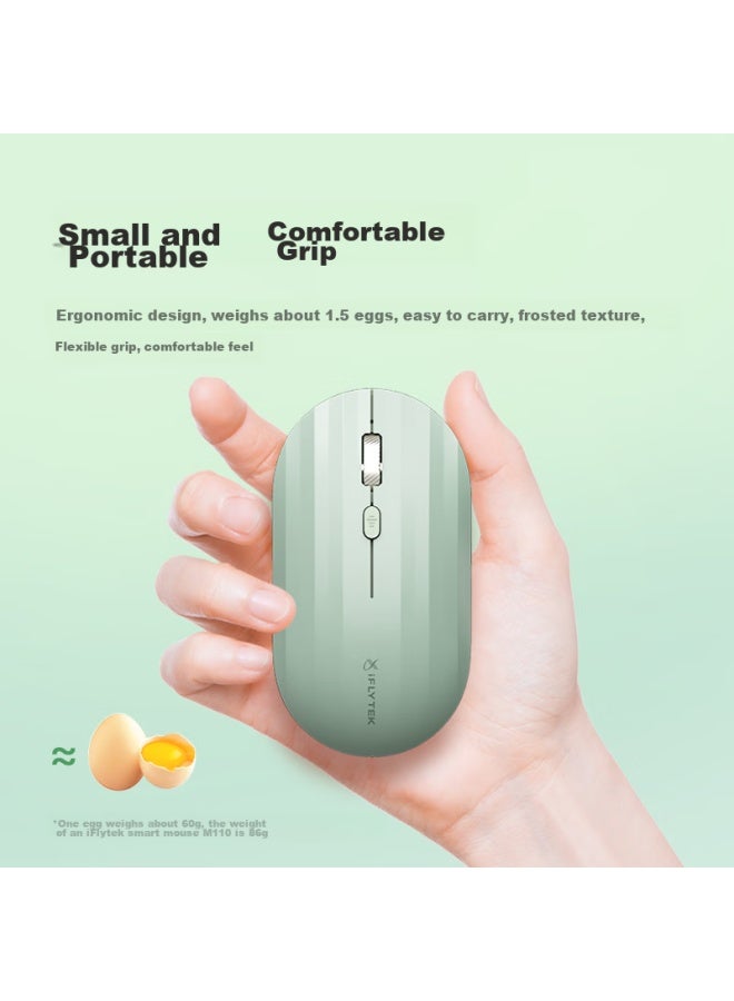 iFLYTEK Keda Xunfei Wireless Bluetooth Mouse M110, Office Mouse, Wireless Peripheral, Slim And Portable, Colorful And Compact, Quiet Buttons, Intelligent Voice Input Typing Translation, Graphite Black - Image 2