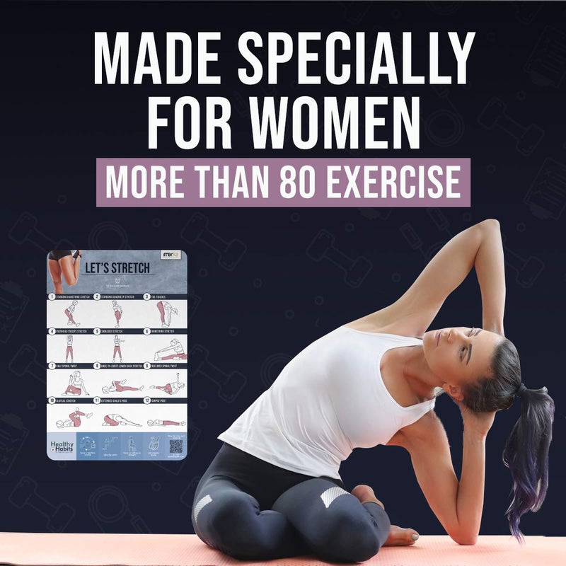 merka Workout Charts for Women - 11.8 x 17.7 in Multicolor Waterproof Laminated - Exercise Posters for Home Workouts - Pilates Wall Guide & Exercise Tracker - Image 4