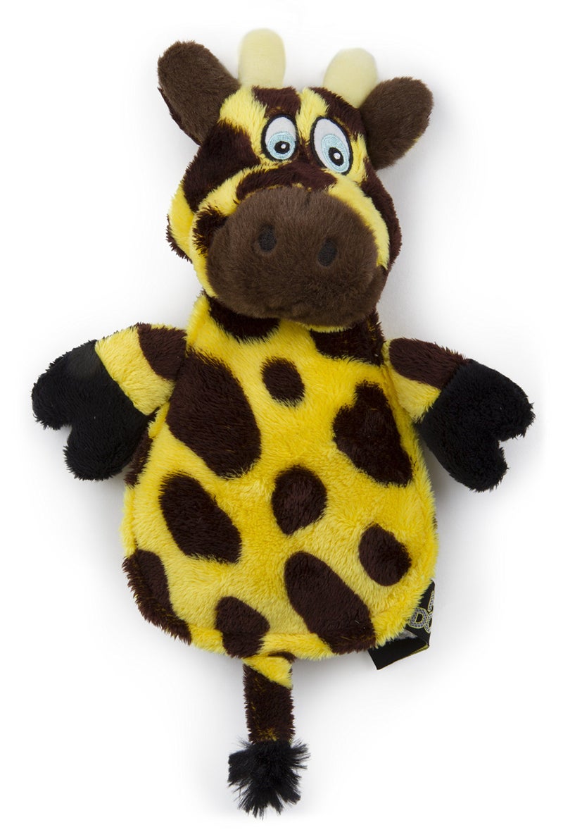 goDog Flattie Giraffe Silent Squeak Plush Dog Toy w Chew Guard Technology YellowBrown Large - Image 2