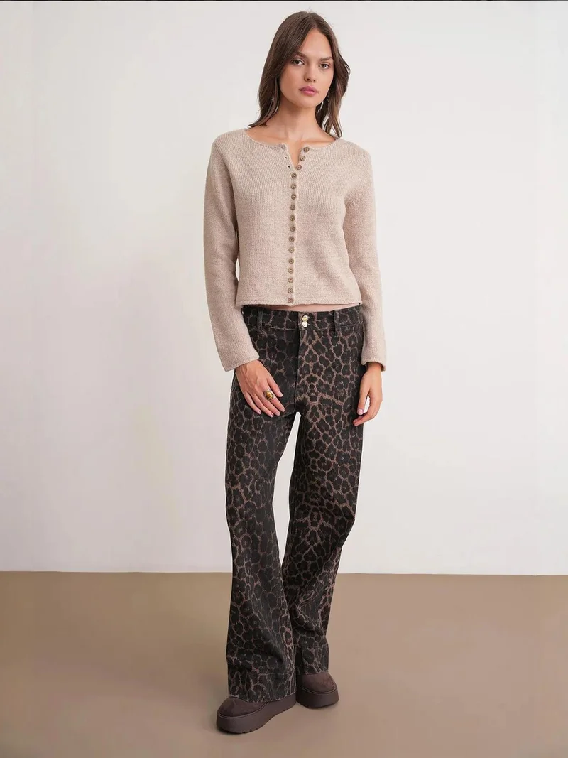 MixRay Mixray Buttoned Ribbed Knit Cardigan