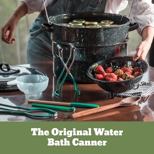 Granite Ware 9 Piece Enamelware Water bath Canning Pot with Canning kit, Colander and Rack. Canning Supplies Starter Kit. - Image 2