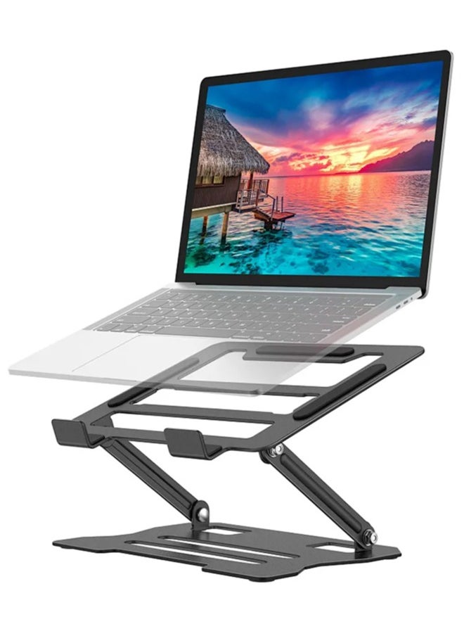 Laptop Tablet Stand, Universal Adjustable Carbon Steel Laptop Computer Stand, Ergonomic Foldable Portable Desktop Tray Cooling Holder Compatible with 10''-15.6'' Devices