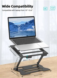 APEX Laptop Tablet Stand, Universal Adjustable Carbon Steel Laptop Computer Stand, Ergonomic Foldable Portable Desktop Tray Cooling Holder Compatible with 10''-15.6'' Devices(Silver)  - Image 3