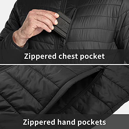 33,000ft Men's Lightweight Packable Insulated Puffer Winter Jacket, Water-Resistant Warm Quilted Down Alternative Puffy Coat - Image 5
