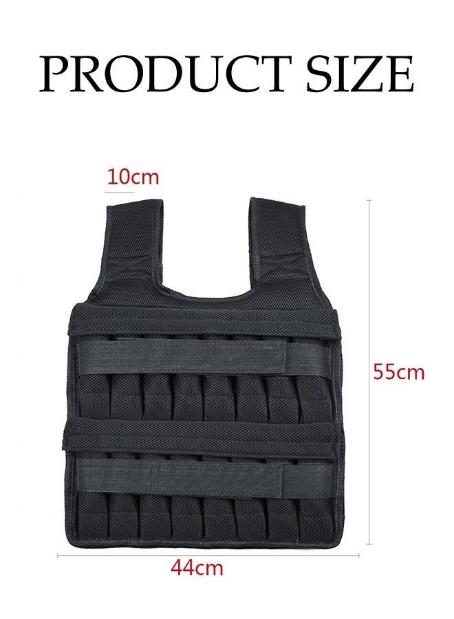 Breathable Weighted Vest, Breathable Mesh Training Jacket, Strength Training Fitness Vest, Empty Leather Weight-bearing Vest (Can hold 15kg) for Exercise Sturdy and Breathable One Size Fits Women and Men - Image 3