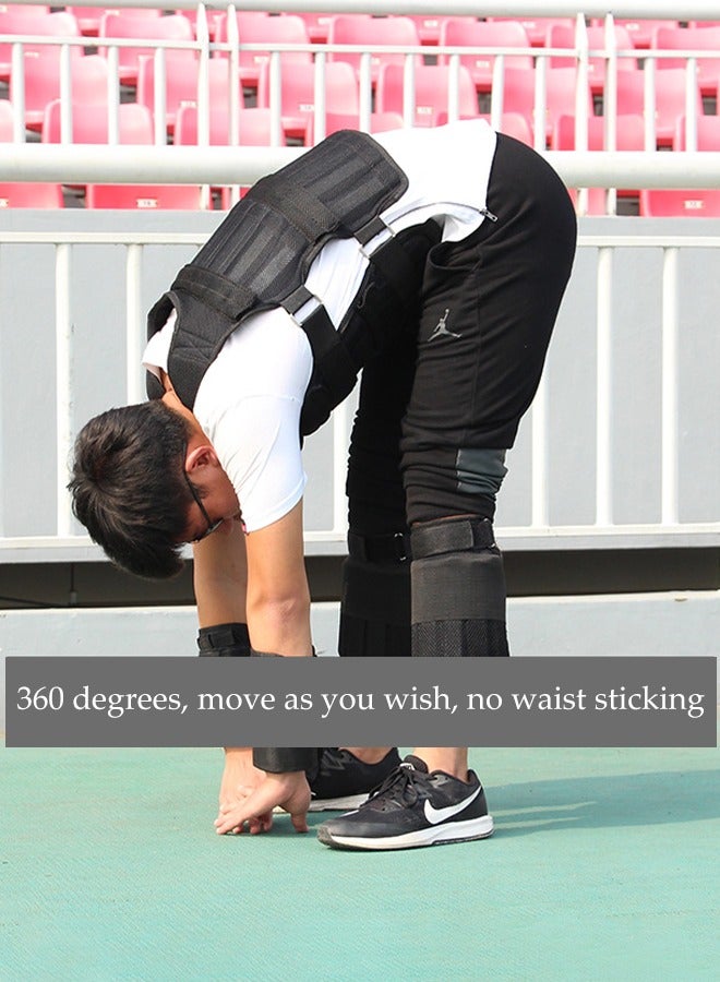 Breathable Weighted Vest, Breathable Mesh Training Jacket, Strength Training Fitness Vest, Empty Leather Weight-bearing Vest (Can hold 15kg) for Exercise Sturdy and Breathable One Size Fits Women and Men - Image 4