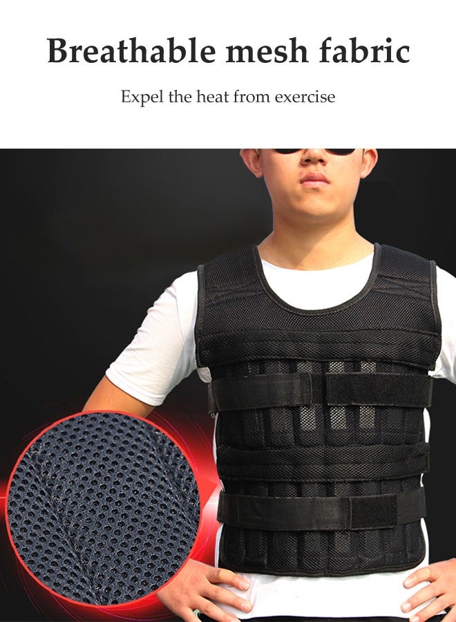 Breathable Weighted Vest, Breathable Mesh Training Jacket, Strength Training Fitness Vest, Empty Leather Weight-bearing Vest (Can hold 15kg) for Exercise Sturdy and Breathable One Size Fits Women and Men - Image 5