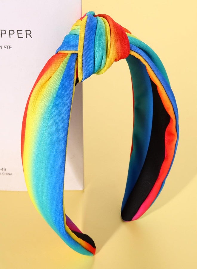 PHALIN Rainbow Headband for Women LGBTQ Heart Flag Pride Headbands Rainbow Stripe Wide Top Knot Headband Pride rainbow Hair Accessories pride Month Party Favors Gifts - Image 3