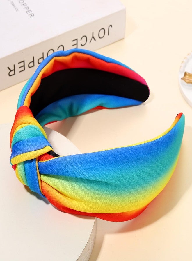 PHALIN Rainbow Headband for Women LGBTQ Heart Flag Pride Headbands Rainbow Stripe Wide Top Knot Headband Pride rainbow Hair Accessories pride Month Party Favors Gifts - Image 2
