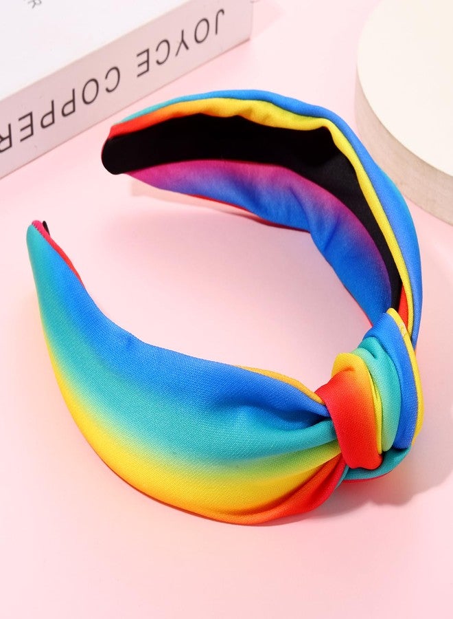 PHALIN Rainbow Headband for Women LGBTQ Heart Flag Pride Headbands Rainbow Stripe Wide Top Knot Headband Pride rainbow Hair Accessories pride Month Party Favors Gifts - Image 4