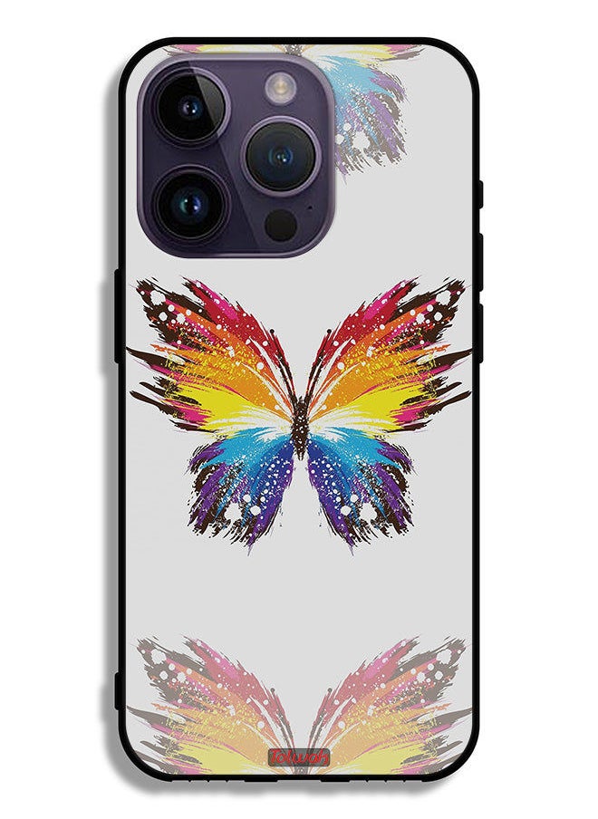 Tolwak - Apple iPhone 14 Pro Protective Case Digital Art Simple Background Minimalism Butterfly - Image 1