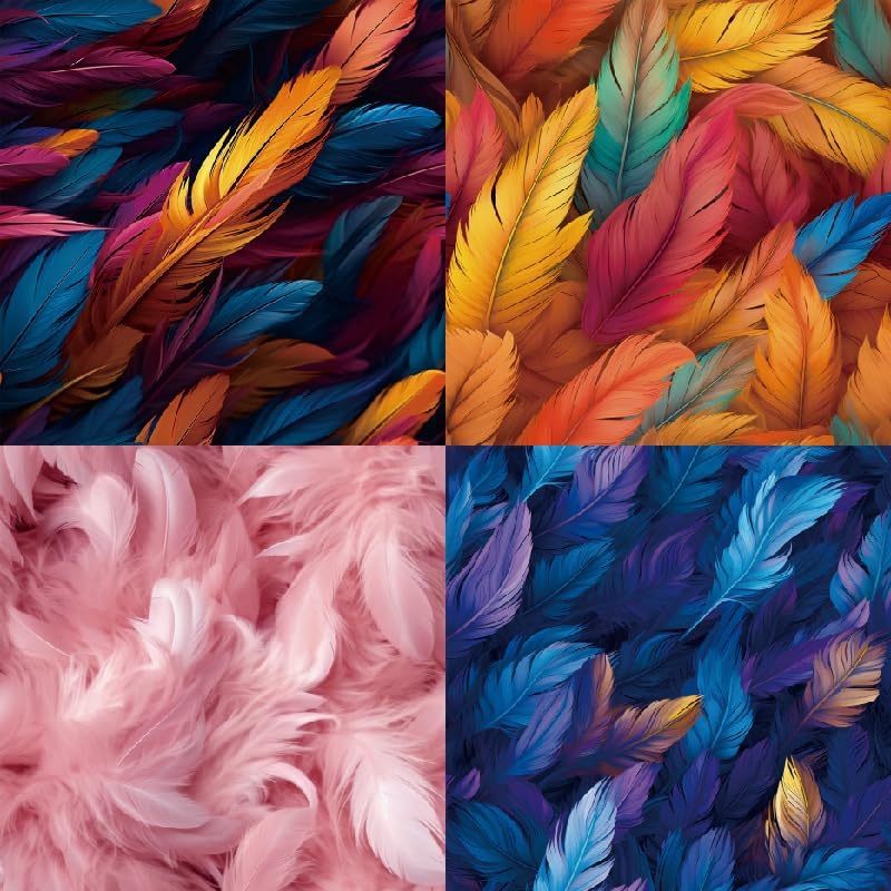 DESEACO Feather Themed Scrapbook Paper Pad 6x6 inches, Single-Sided Boohoo Designs Printe Decorative Paper Sheets For Craft, Home Decor and Parties-24 - Image 2