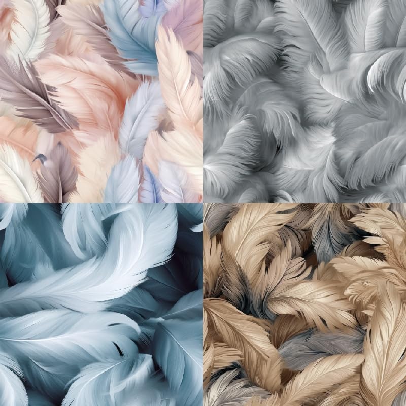 DESEACO Feather Themed Scrapbook Paper Pad 6x6 inches, Single-Sided Boohoo Designs Printe Decorative Paper Sheets For Craft, Home Decor and Parties-24 - Image 3