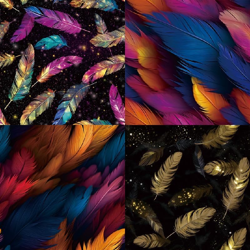 DESEACO Feather Themed Scrapbook Paper Pad 6x6 inches, Single-Sided Boohoo Designs Printe Decorative Paper Sheets For Craft, Home Decor and Parties-24 - Image 4