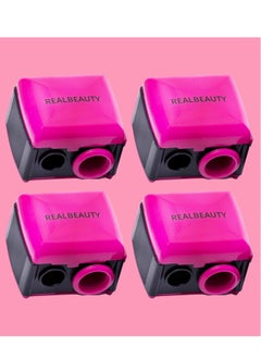 REAL BEAUTY 4 Pieces Real Beauty Sharpener For Girls New Shape Dual Use Can Be Used For Highlights And Limiters  - Image 1