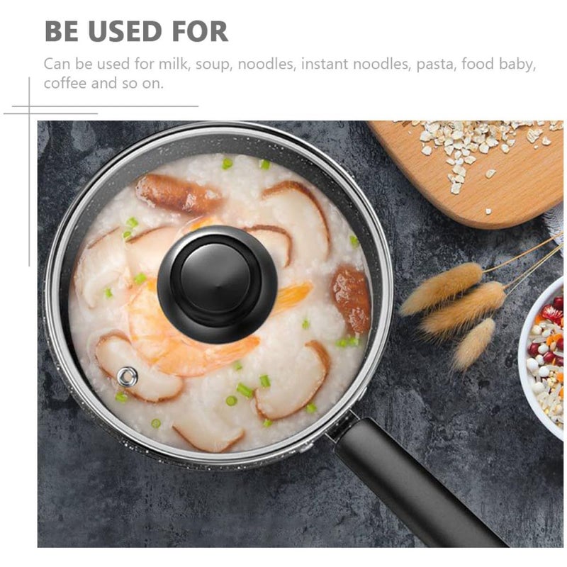 Small 18cm Maifan Stone Milk Pot With Lid Food Grade Saucepan For Soup And Breakfast - Image 4