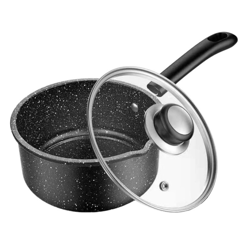 Small 18cm Maifan Stone Milk Pot With Lid Food Grade Saucepan For Soup And Breakfast - Image 2
