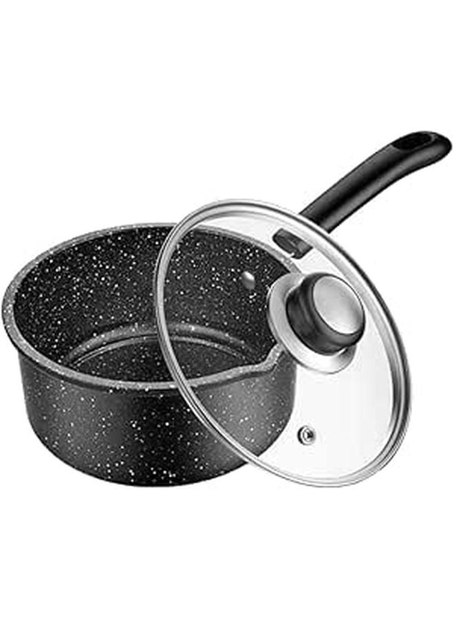 Small 18cm Maifan Stone Milk Pot With Lid Food Grade Saucepan For Soup And Breakfast - Image 1