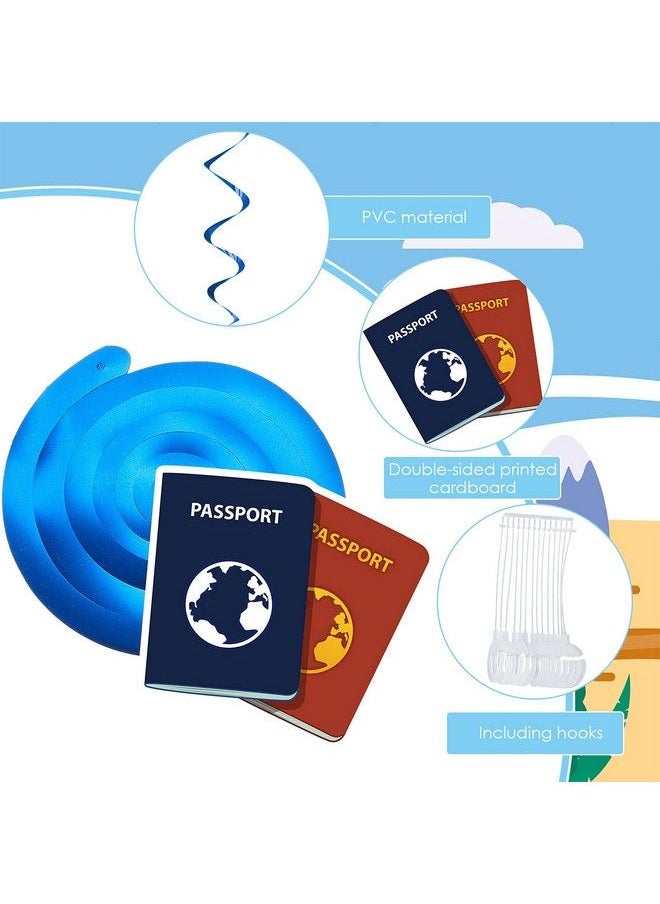 Outus - 16 Pieces Travel Themed Party Decorations Let The Adventure Begin Banner Bon Voyage Party Decorations Travel Honeycomb Centerpieces For Travel Baby Shower Graduation Retirement Farewell Party Supplies - Image 1