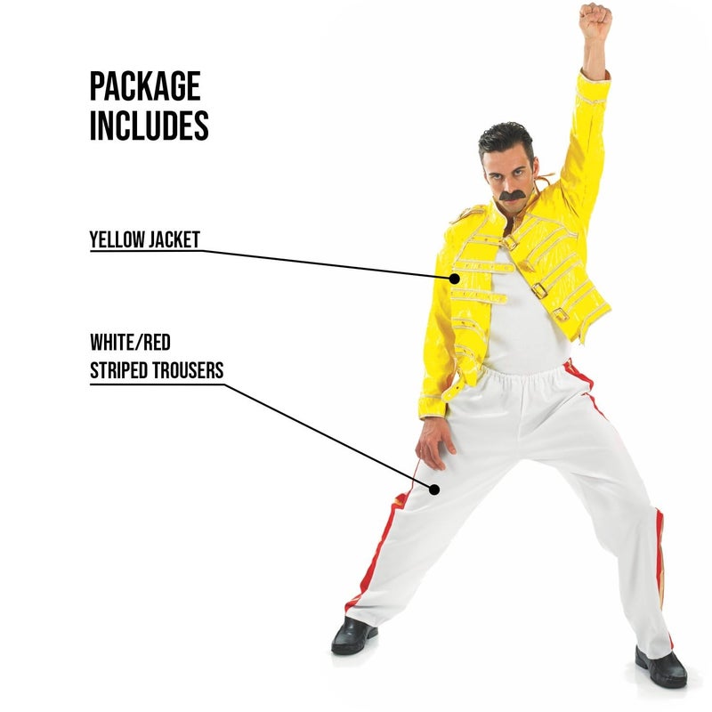 fun shack 80s Rock Costume for Men, Rocker Outfit, 80s Band Attire, Mens Singer Costume, Retro Rocker Look, Medium - Image 2