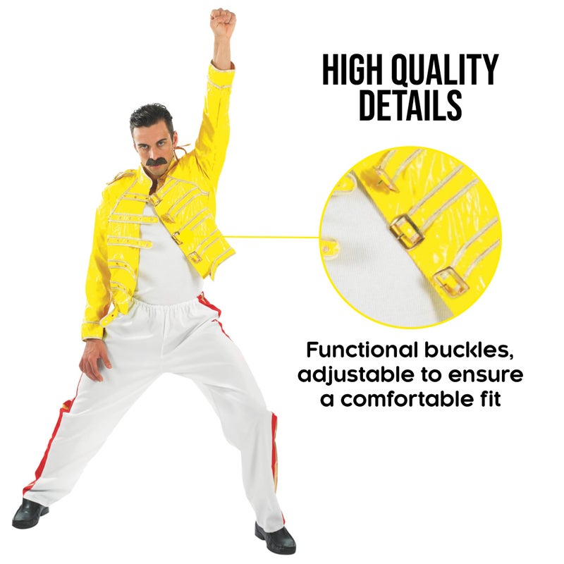 fun shack 80s Rock Costume for Men, Rocker Outfit, 80s Band Attire, Mens Singer Costume, Retro Rocker Look, Medium - Image 3