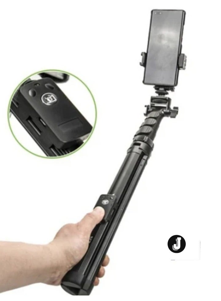 JAJEEK Bluetooth Selfie Stick with Extendable Tripod Stand – Camera Phone Holder for iPhone & Android with Wireless Remote Control for Perfect Selfies, Vlogging, and Group Photos - Image 1
