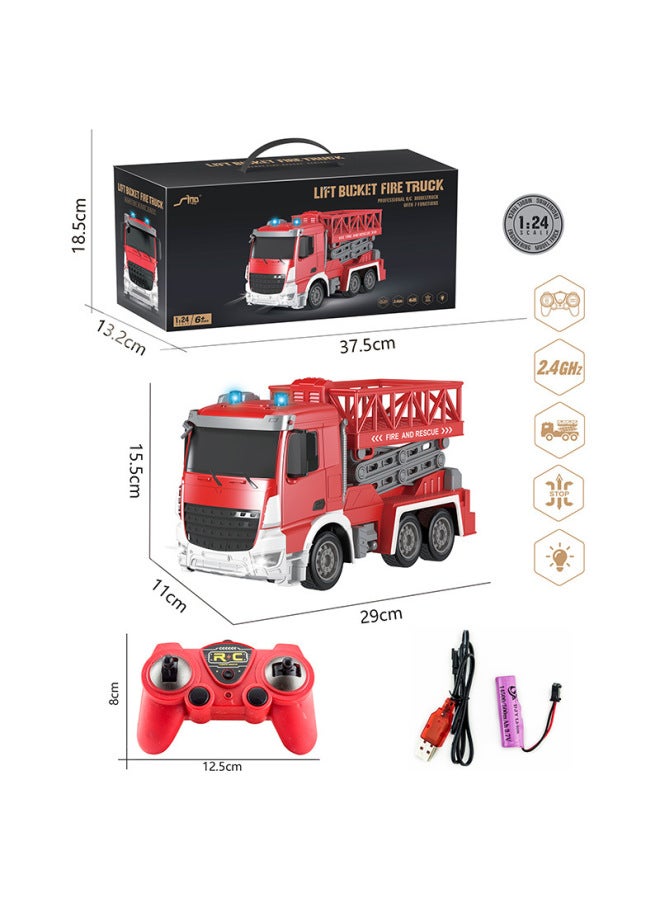 Customized Export OEM Remote Control Vehicle Electric Fire Monitor Water Spray Rescue Vehicle Lift Ladder Rechargeable Battery-Color:QH2802-2D European-style Six-way Lifting-Proportion:Package 2: 2 Lithium Battery 1 Charging Line - Image 1
