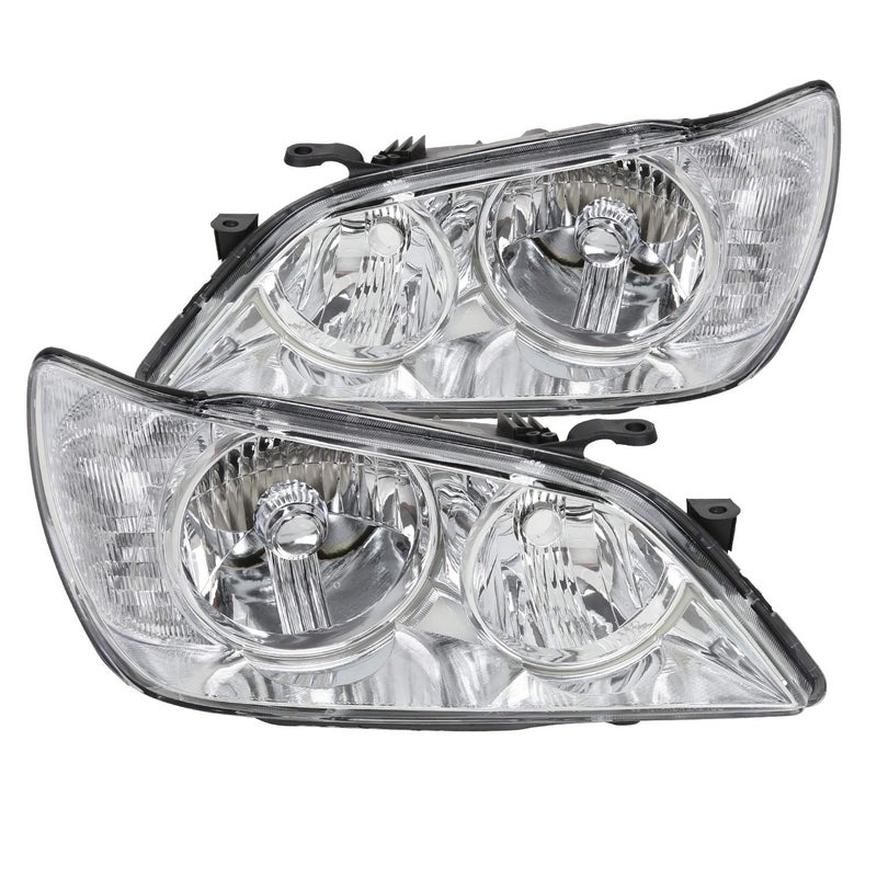 SPECD TUNING Black Headlights Compatible with 20012005 Lexus IS300 LR Pair Head Lights Lamps Assembly