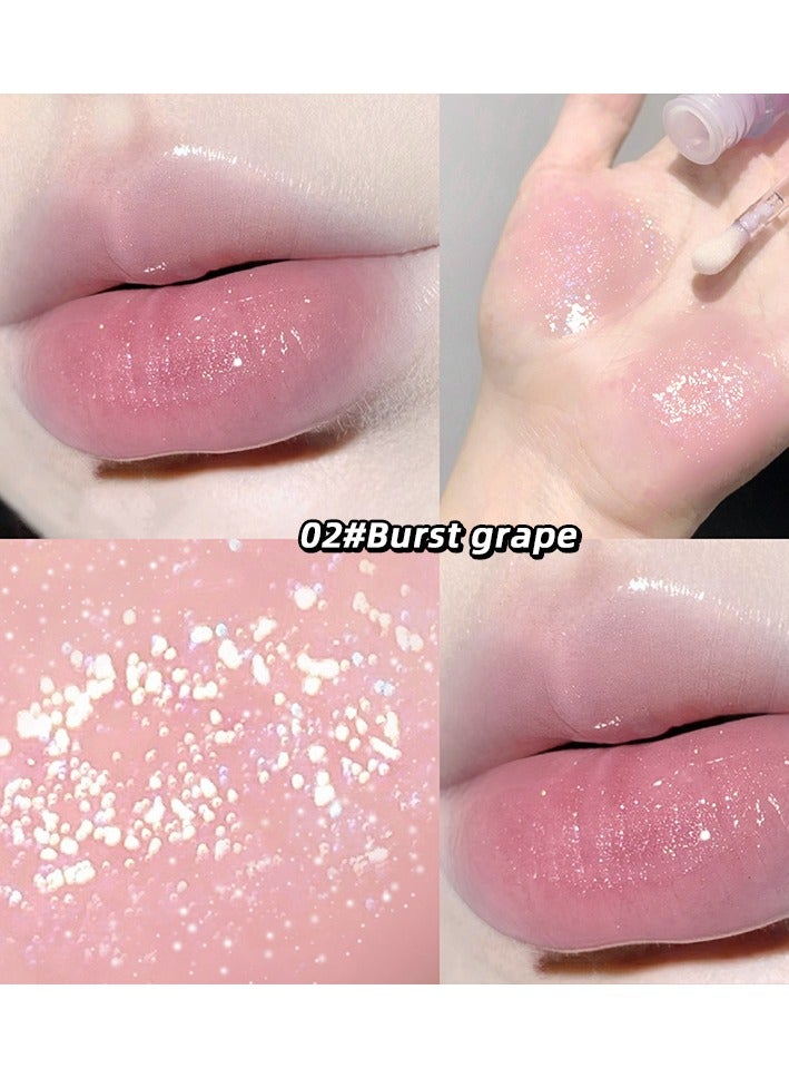 Gege bear Pudding Jelly Lip Gloss Crystal Jelly Lips A pout Lip Care High Shine Finish Nourishing 02 Burst Grape - Image 5