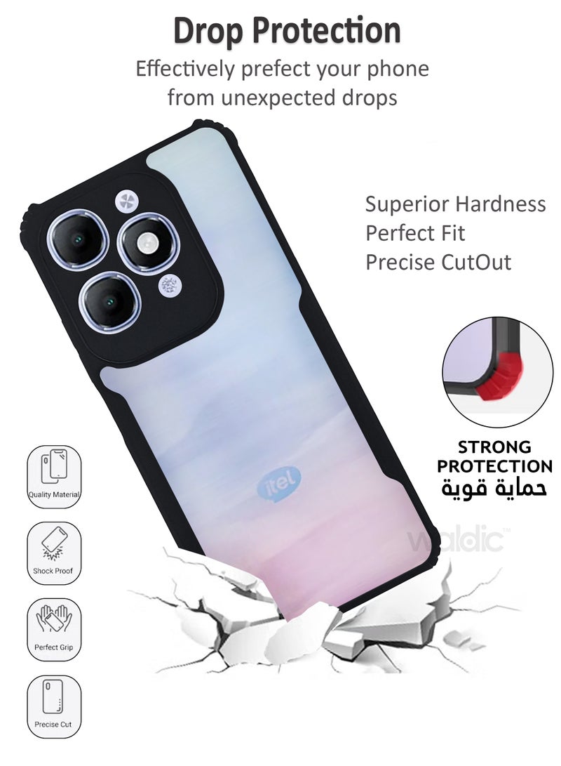 Itel A90 Premium Case | Premium Silicone Case Cover Designed for Itel A90 | Itel A90 Case Camera and Drop Protection Thin Protective Back Cover Case for Itel A90 - Clear/Black - view 3