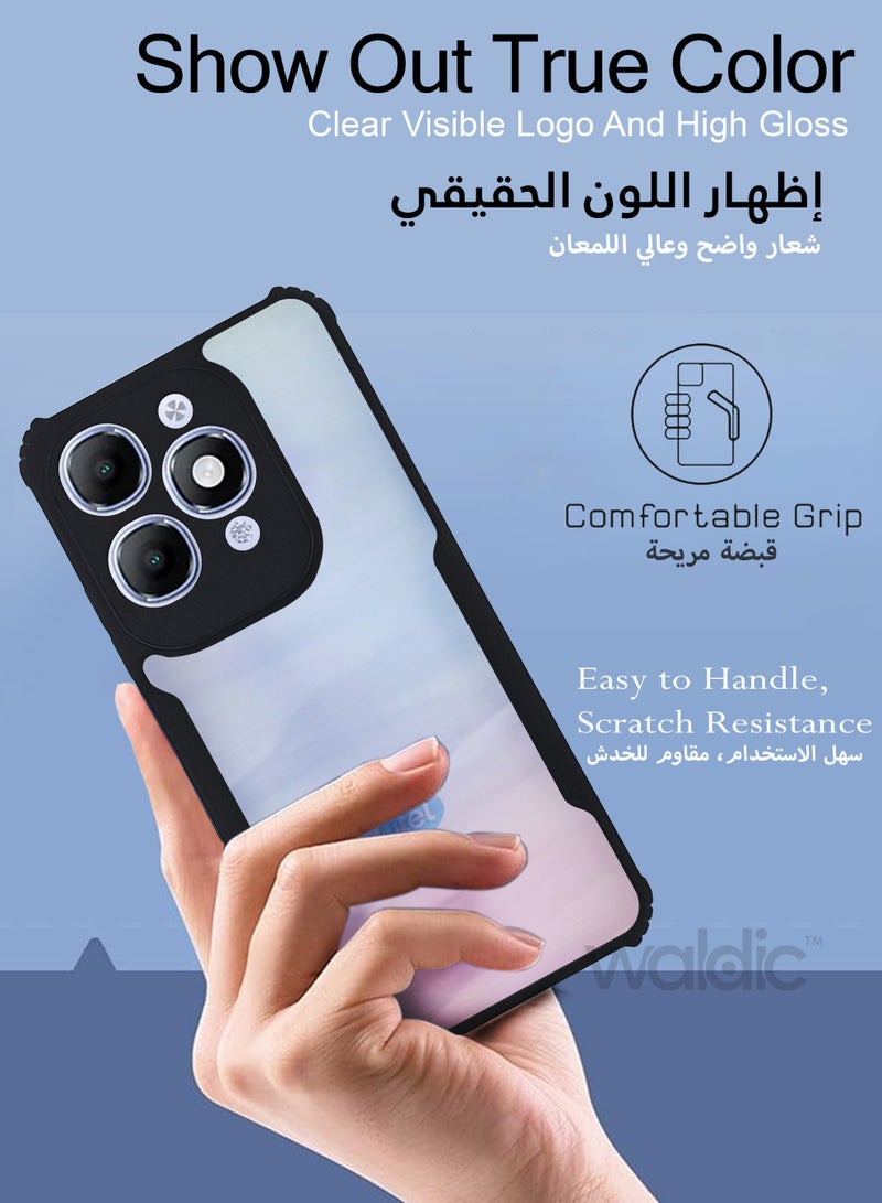 Itel A90 Premium Case | Premium Silicone Case Cover Designed for Itel A90 | Itel A90 Case Camera and Drop Protection Thin Protective Back Cover Case for Itel A90 - Clear/Black - view 4