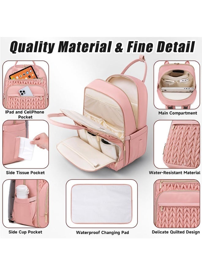 Mommy maternal and child bag diaper bag large-capacity fashion baby waterproof travel backpack diaper changing pad - Image 5