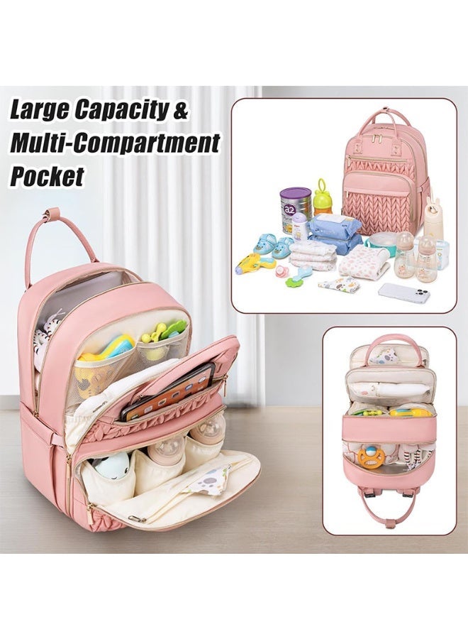 Mommy maternal and child bag diaper bag large-capacity fashion baby waterproof travel backpack diaper changing pad - Image 4