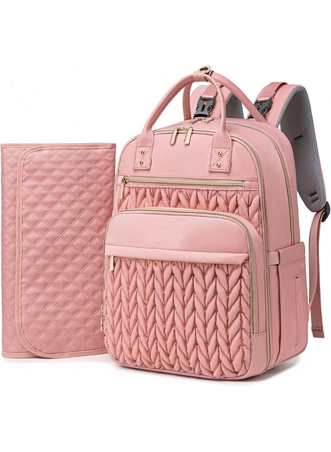 Mommy maternal and child bag diaper bag large-capacity fashion baby waterproof travel backpack diaper changing pad - Image 1