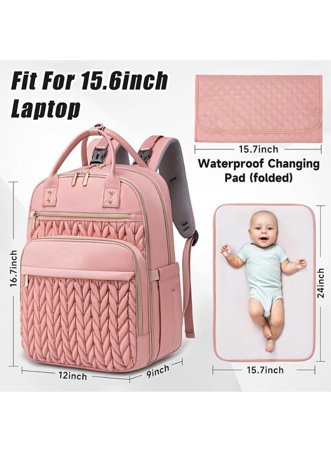 Mommy maternal and child bag diaper bag large-capacity fashion baby waterproof travel backpack diaper changing pad - Image 2