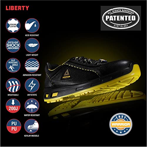 Liberty Warrior Envy Earth Popcorn Safety Shoes for Man Light weight | Steel Toe | Antislip & Water Resistant | Antistatic & Abrasion Resistance | Yellow | Size 5 UK - Image 2