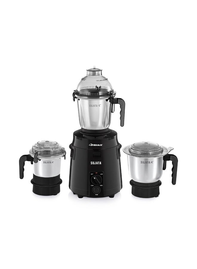 سوجاتا Sujata Dynamix Mixer Grinder|900 Watts Double Ball Bearing Motor|22000 RPM|Non-Stop 90 Mins Running|3 Food Grade Steel Jars - 1500ml Multipurpose, 1000ml Grinder, 500ml Chutney Jar|Black - Image 1