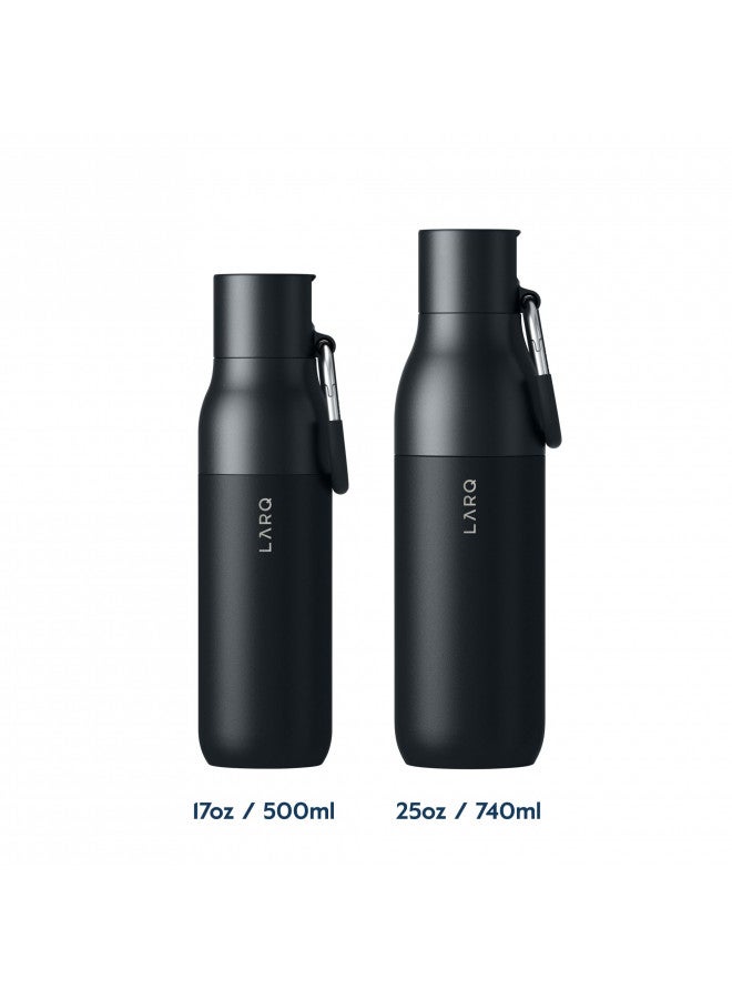 LARQ زجاجة LARQ بغطاء قابل للفليب سعة 25 أونصة - زجاجة ماء معزولة من الفولاذ المقاوم للصدأ مع قشة | ترموس، خالية من BPA | زجاجة ماء قابلة لإعادة الاستخدام للرياضة، وصالة الألعاب الرياضية، والسفر | تحافظ على المشروبات باردة لمدة 24 ساعة، أسود أوبسيديان - Image 2