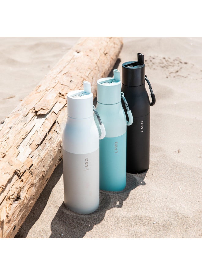 LARQ زجاجة LARQ بغطاء قابل للفليب سعة 25 أونصة - زجاجة ماء معزولة من الفولاذ المقاوم للصدأ مع قشة | ترموس، خالية من BPA | زجاجة ماء قابلة لإعادة الاستخدام للرياضة، وصالة الألعاب الرياضية، والسفر | تحافظ على المشروبات باردة لمدة 24 ساعة، أسود أوبسيديان - Image 4