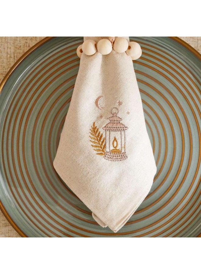 Pan Home طقم مناديل قطنية ولين طبيعية لتناول الطعام - Image 2