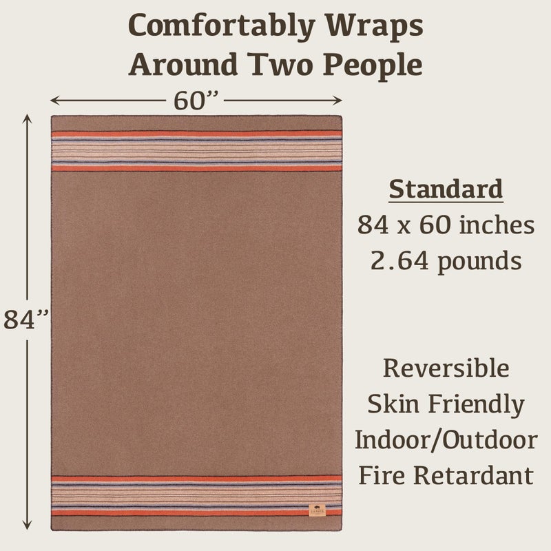 Chubbuck Authentic Chubbuck 100% Wool Blanket Camping (60" x 84") - Large Warm Blankets for Camping, Emergency, Outdoor Concerts and Home Use - Fire Retardant Blanket, Soft and Warm Blankets for Winter (Forest) - Image 2