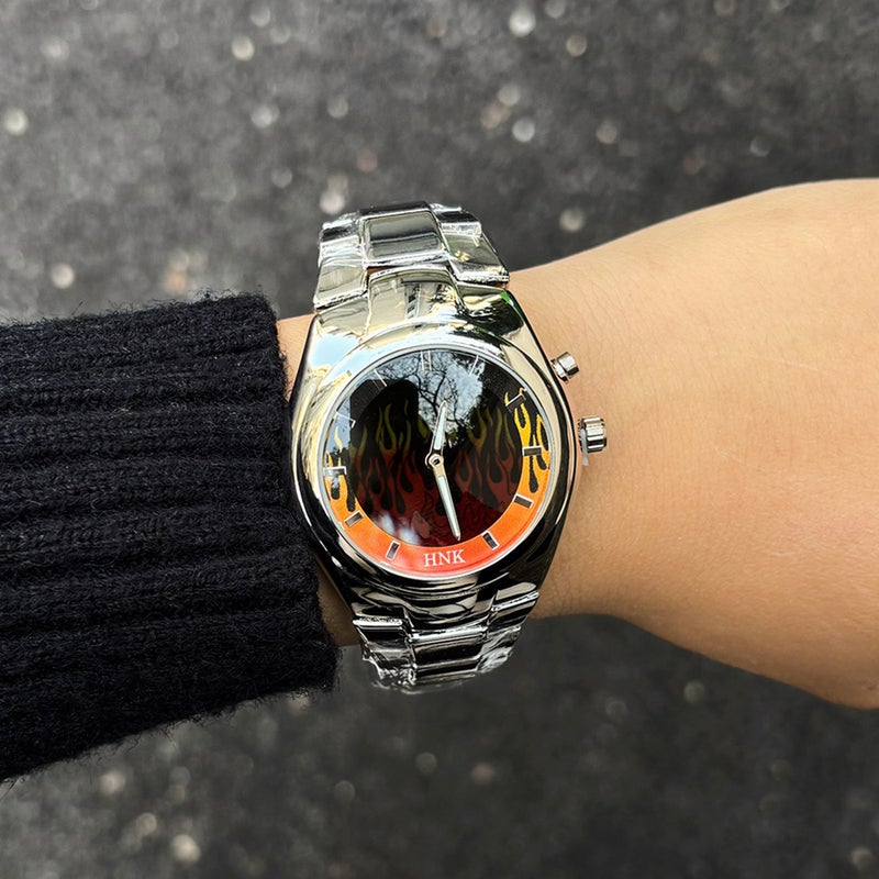 Y2K Creative Flame Men's Watch - Image 1