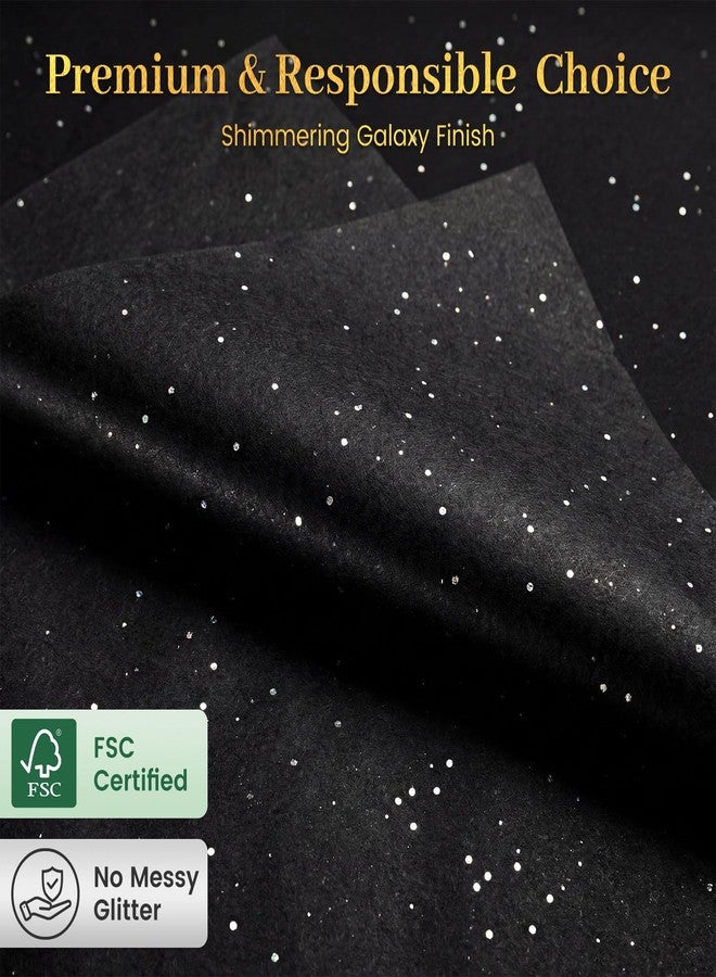 Koogel 120 Sheets Glitter Tissue Paper, 20" x 14" Black Tissue Paper Bulk with Sparkle for Wedding Birthday Gift Wrapping DIY Project - Image 5