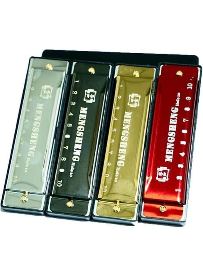 10-Hole Diatonic Harmonica in Key C - Red - Image 2
