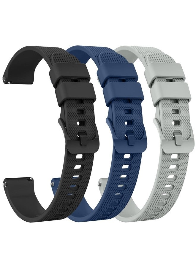 Mugust GloryFit Smart Watch Bands for GloryFit T80 T70 T60 T50 P99 P98 Smartwatch, Quick Release Silicone Replacement Band (Black+Navy Blue+Grey) - Image 1