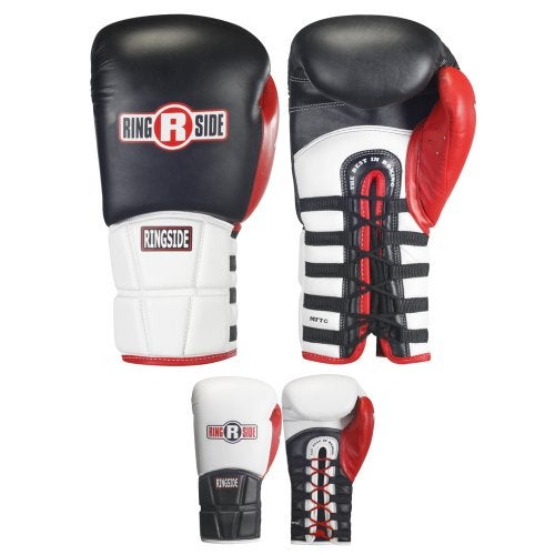 Ringside Pro Style IMF Tech Lace Boxing Training Sparring Gloves White, 14-Ounce - Image 3