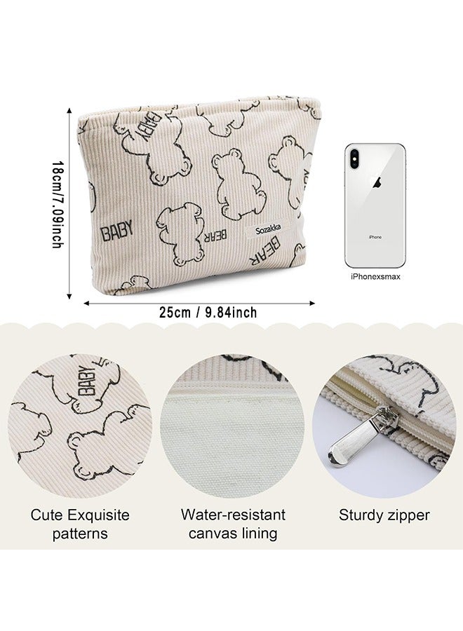 SOZAKKA Women's Lovely Bear Travel Cosmetic Bag - Small Zipper Cosmetic Bag For Skin Care - Makeup - Convenient Handbag Storage Pouch  - Image 3