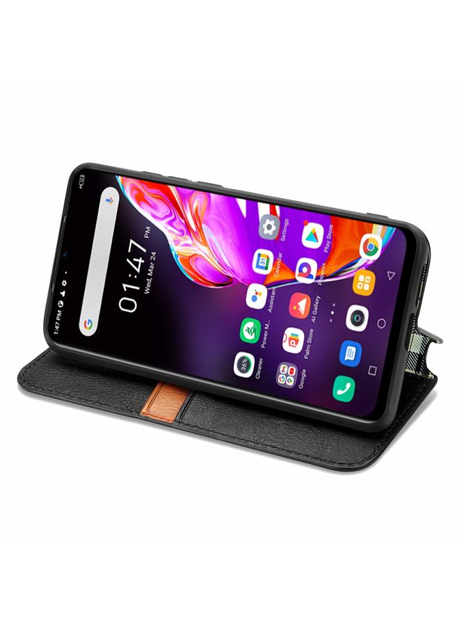 S-TOP Case For Infinix Hot 10T Cubic Grid Pressed Horizontal Flip Magnetic PU Leather Case with Holder & Card Slots & Wallet - Image 4