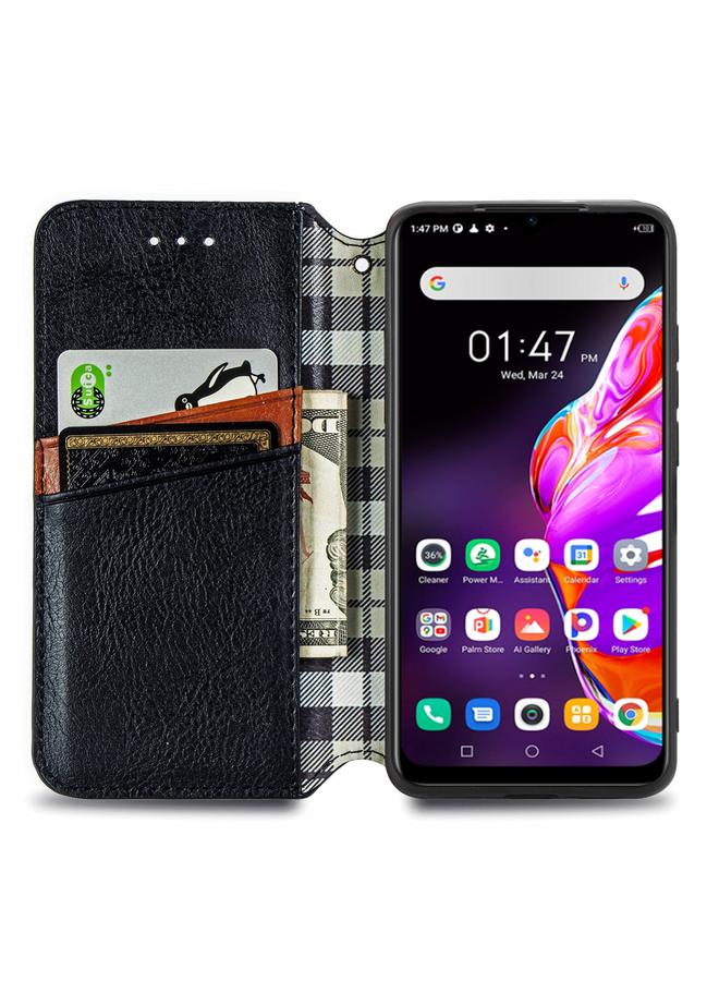 S-TOP Case For Infinix Hot 10T Cubic Grid Pressed Horizontal Flip Magnetic PU Leather Case with Holder & Card Slots & Wallet - Image 3