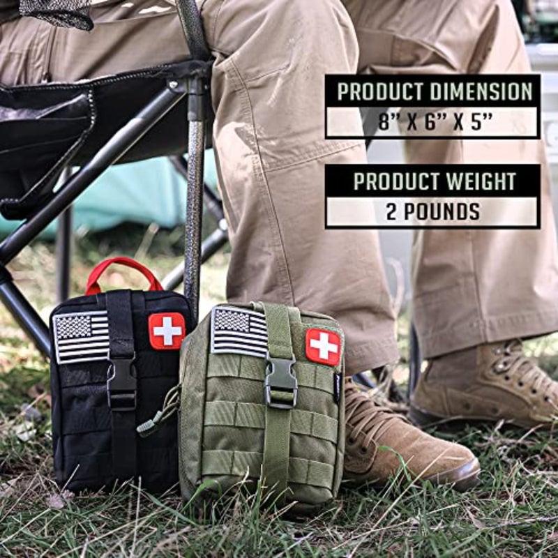 250 Pieces Survival First Aid Kit IFAK EMT Molle Pouch Survival Kit Outdoor Gear Emergency Kits Trauma Bag for Camping Boat Hunting Hiking Home Car Earthquake and Adventures - Image 5